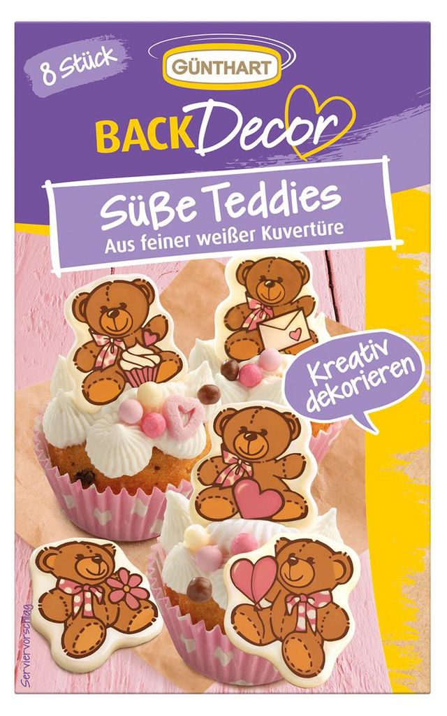 Čokoladové decorace medveď, 8ks Obrázek produktu 