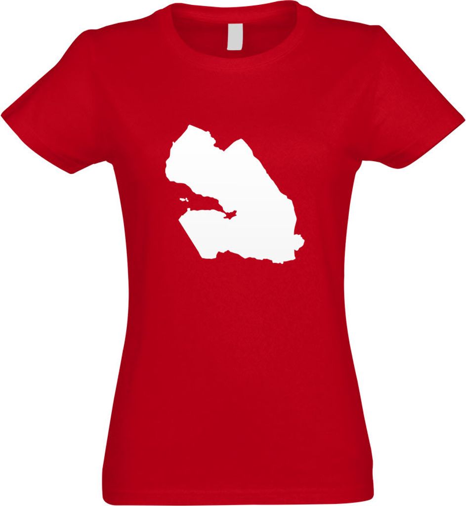 Kiwistar - T-Shirt tailliert - Damen - rot - Dschibuti Umriss Kontur - mit Motiv Bedruckt - Funshirt Design - Sport - Freizeit - Damen - M