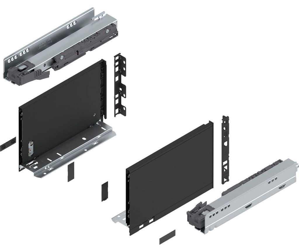 BLUM LEGRABOX pure SET Höhe C, BLUMOTION S, 40Kg, NL 270, Carbonschwarz