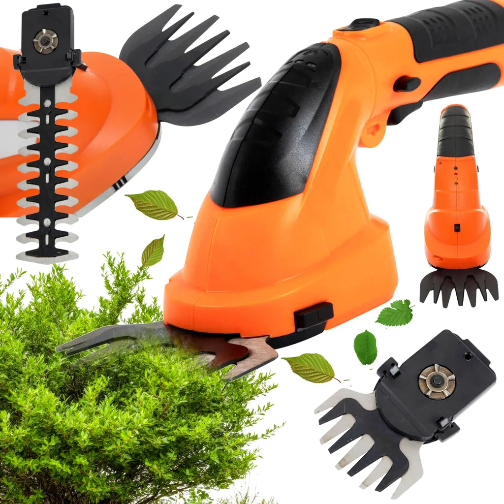 KRAFT&DELE | Cesoie da giardino a batteria, GPS 3,6V-1,5 LI-ION, Pratiche cesoie per erba con 2 lame, Cesoie elettriche per arbusti, Cesoie per siepi, Set per la manutenzione del giardino a batteria