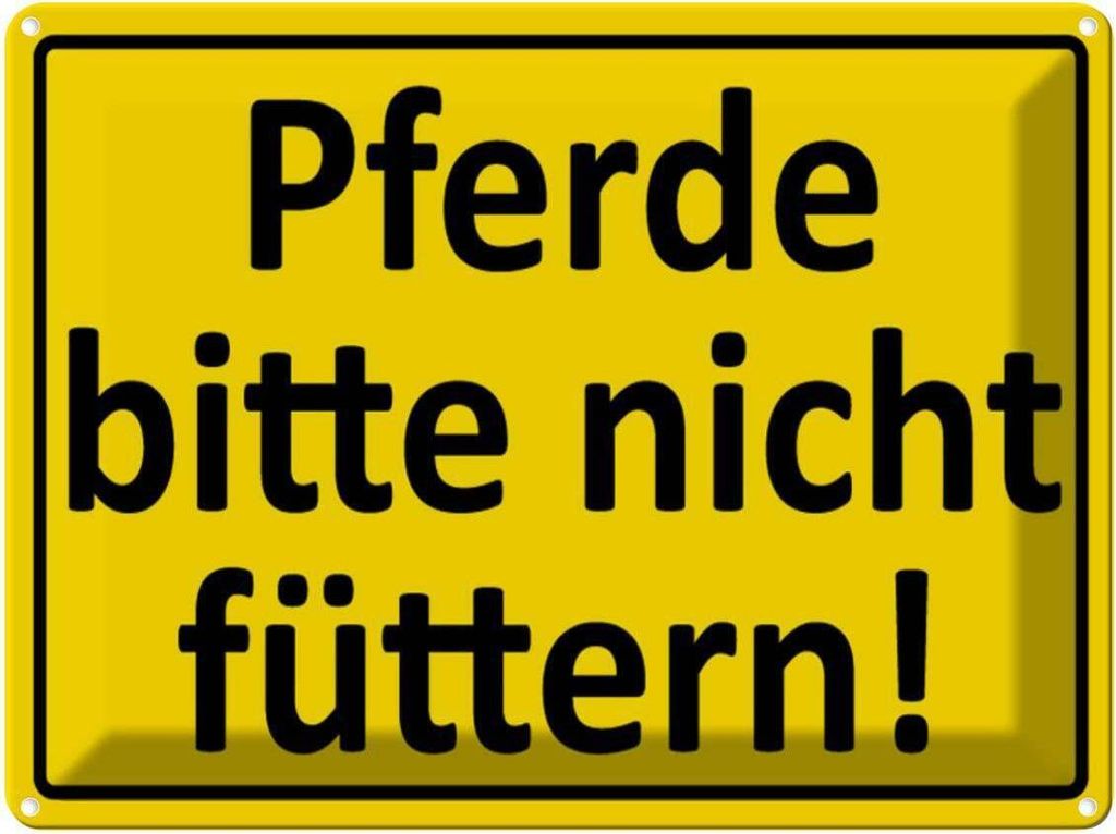 vianmo Blechschild 30x40 cm Pferde nicht füttern Warnschild Produktbild 