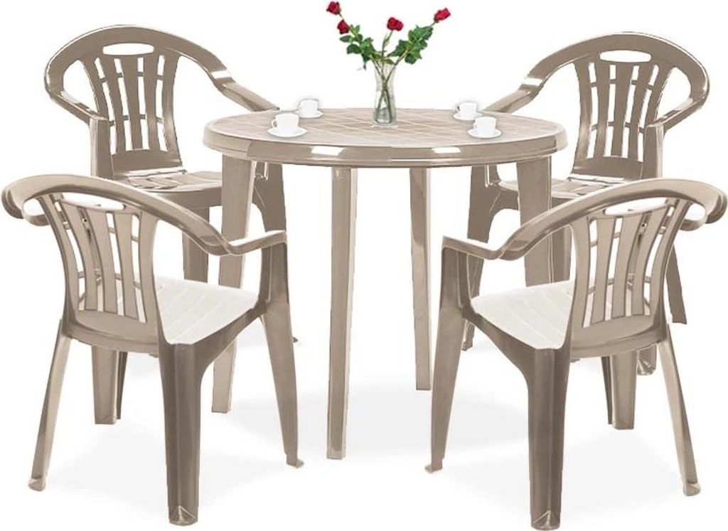 Curver Malisa 4+1 Gartenmöbel Set Cappuccino