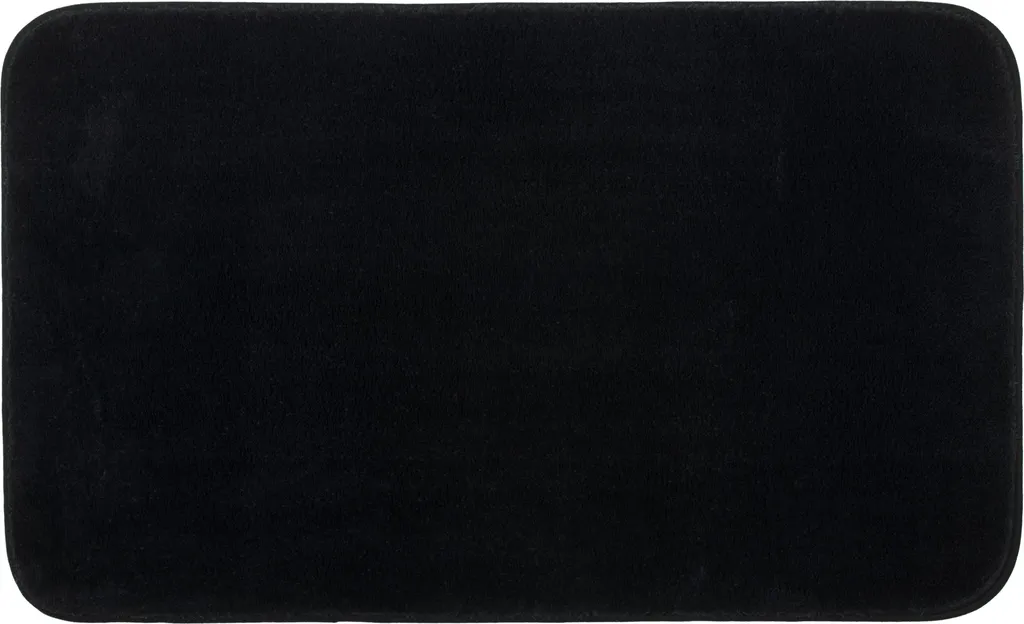 Grand Tapis de Bain Noir Rio en Microfibre Douce Antidérapant 60x100cm