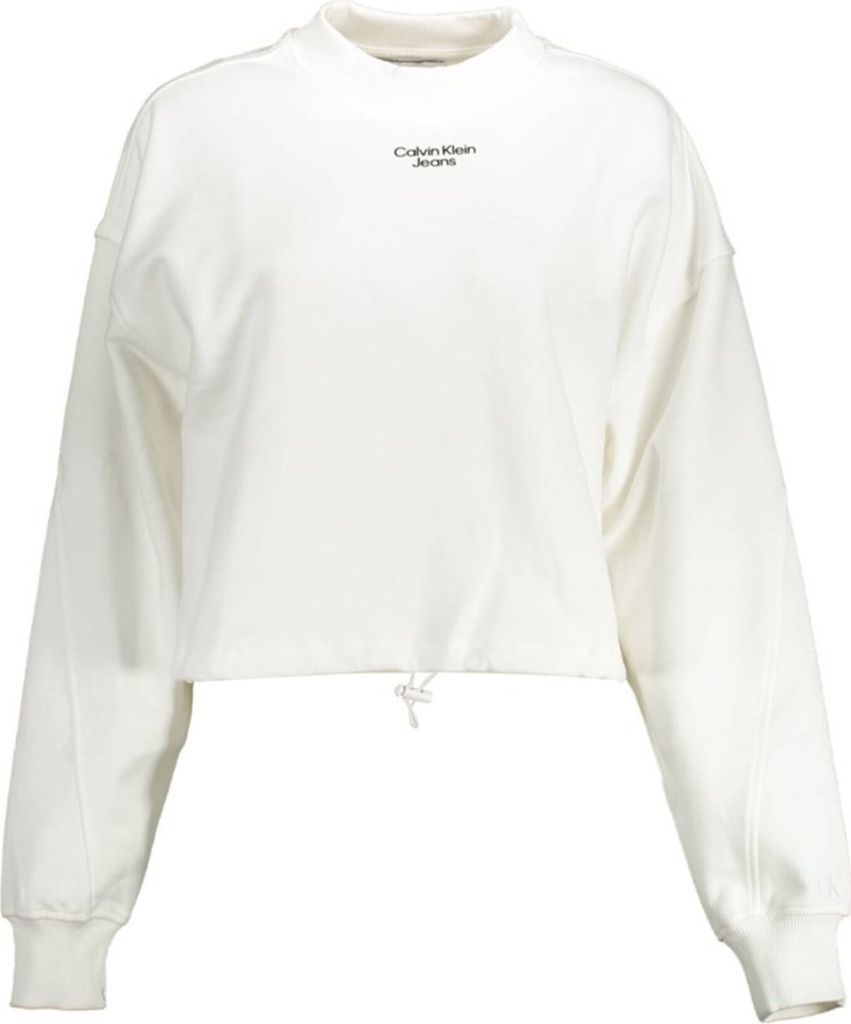 Calvin Klein Damen Langarm-Sweatshirt Weiß J20J218174_BIANCO_YAF : Größe - XL Größe: XL