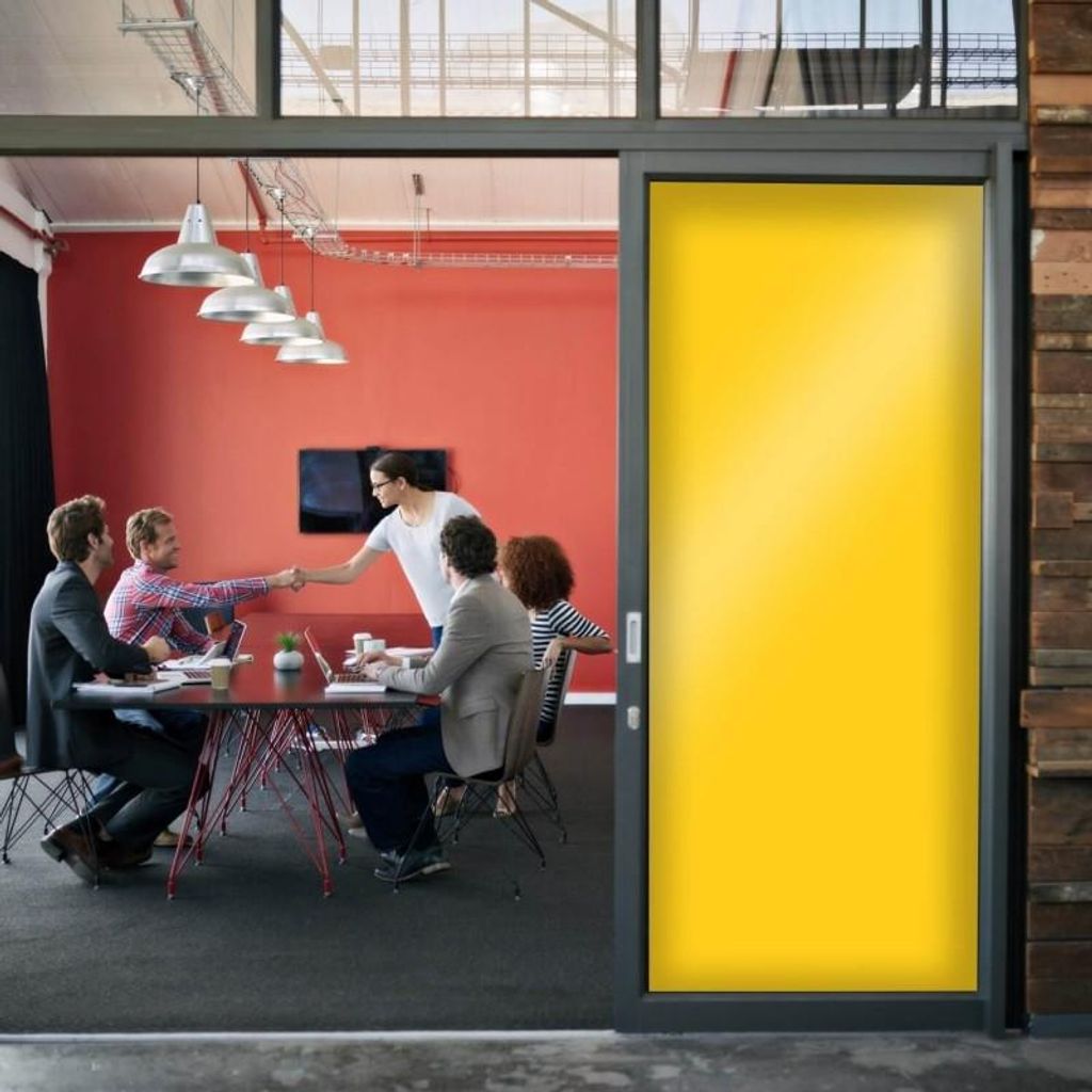 DIMEXACT - DIMEXACT Selbstklebende Verdunklungsfolie für Fenster und Scheiben, Sichtschutz, Hellgelb, Breite 1,52 m, Rolle -122 cm x 2 m - en Rouleau
