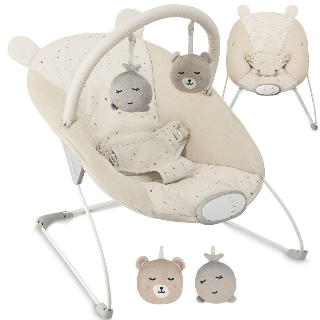 MoMi GLOSSY Babywippe mit 8 Melodien, 3 Vibrationsstufen, Produktbild 