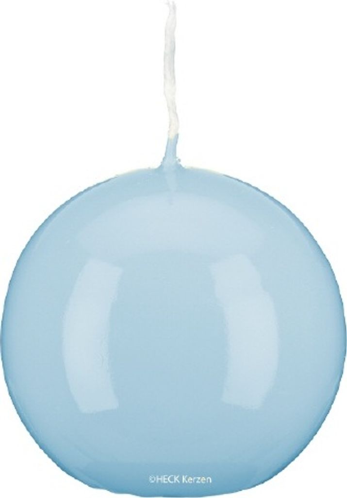 Kugelkerzen Klarlack - hochglänzend Blue Bell (Hellblau) Ø 7 cm, 4 Stück, gelackte Kerzen, exclusiv
