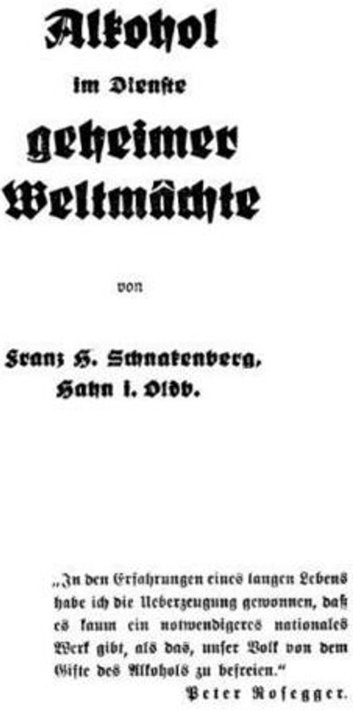 Alkohol im Dienste geheimer Weltmächte