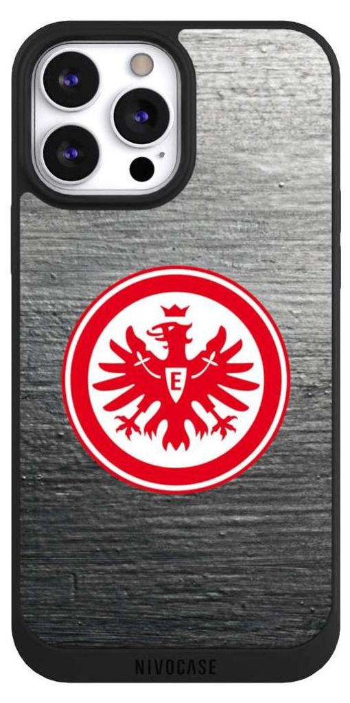 NIVOCASE Handyhülle für Apple iPhone 13 Pro Max Hülle NIVOpure Case Schwarz Eintracht Frankfurt Logo SGE