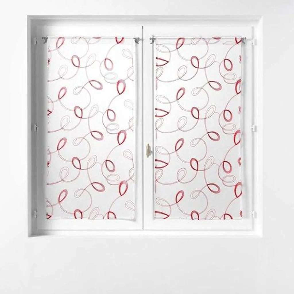 Rideaux droits anti-regards rouges - Kit 2 pièces 60x120 cm Polyester