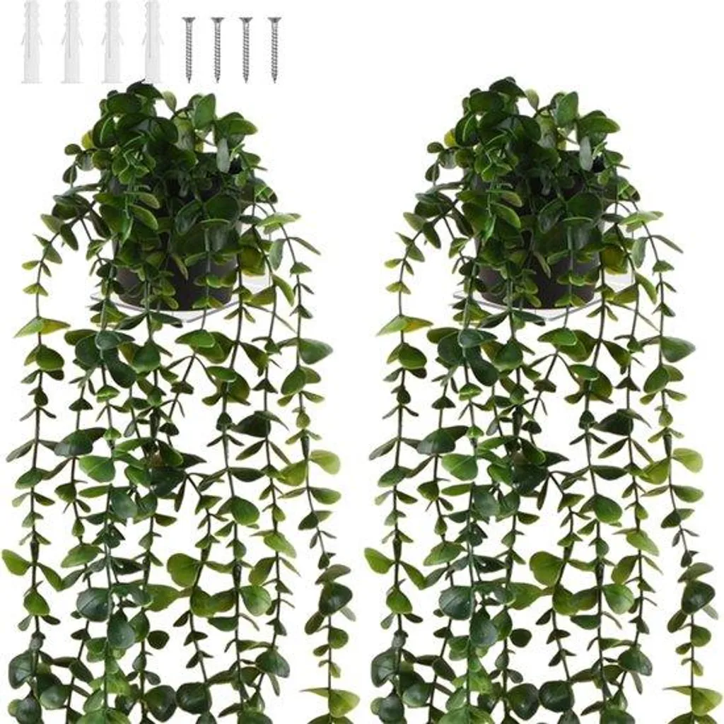 Plantes artificielles de haute qualité : lot de 2 avec pots élégants