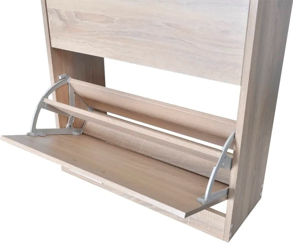 Armoire à chaussures pour entrée en bois de chêne, idéal petits espaces - 6