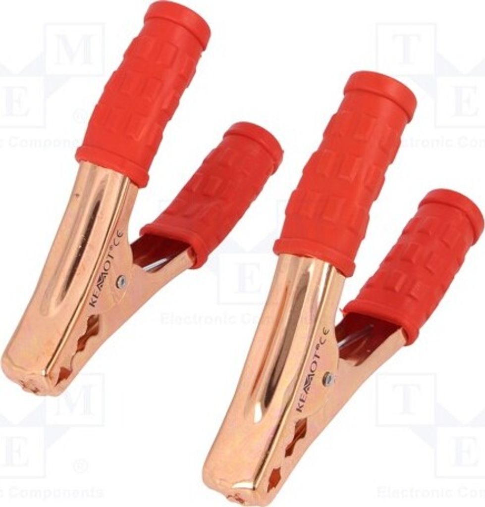 2x Krokodilklemme L. ges: 150mm Ber.Halt: max.290mm 400A rot Krokodilklemmen son