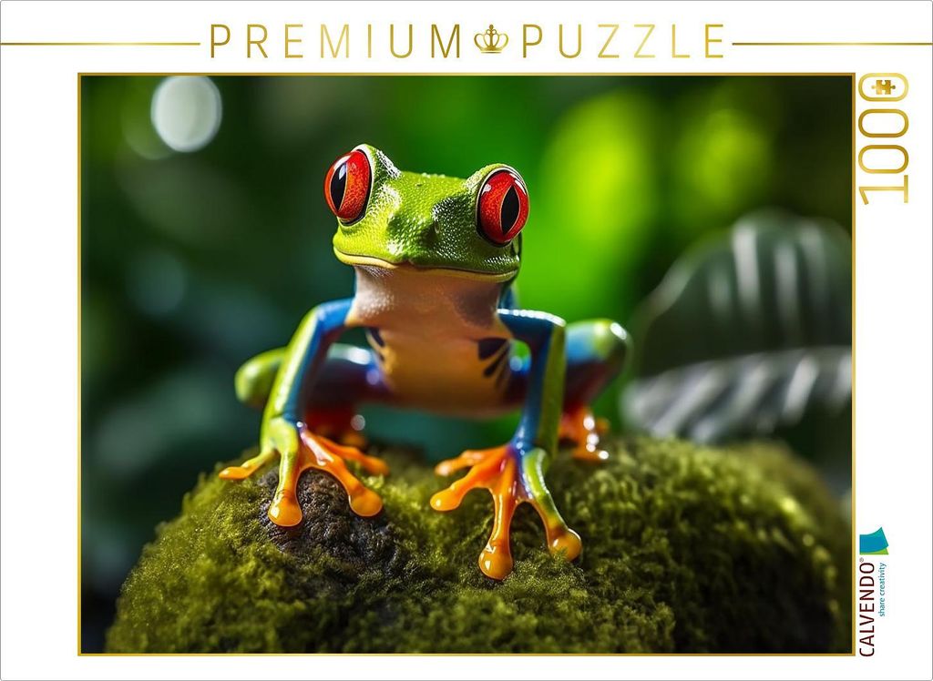 CALVENDO Puzzle Rotaugenlaubfrosch | 1000 Teile Lege-Größe 64x48cm Foto-Puzzle für glückliche Stunden