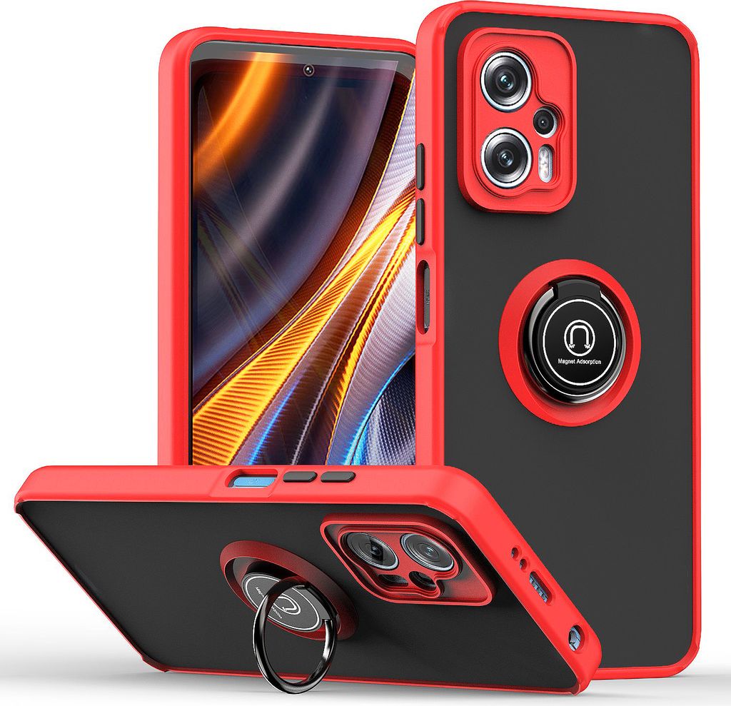 Xiaomi Poco X4 GT Hülle, Ring Halter Ständer Matte Transluzent TPU Rahmen Stoßfest Schutzhülle für Xiaomi Poco X4 GT/Redmi K50 Gaming