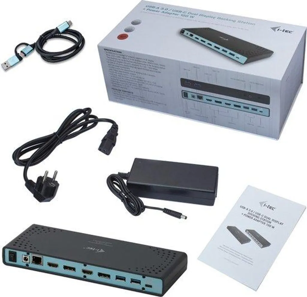 Réparateur de connectique i-tec : Station USB-C 65W tout-en-un avec RJ45
