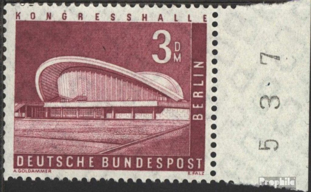 Briefmarken Berlin (West) 1956 Mi 154SR Seitenrandstück postfrisch Stadtbilder