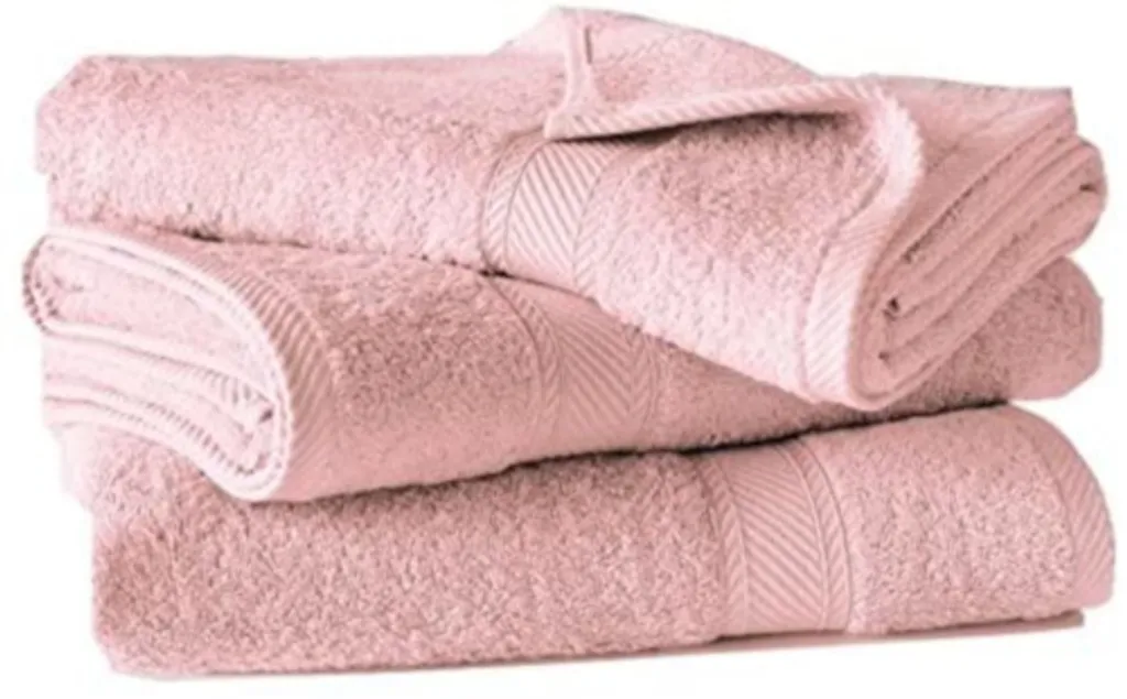 Serviette de bain rose 140 cm en coton absorbant Hélène pack de 3