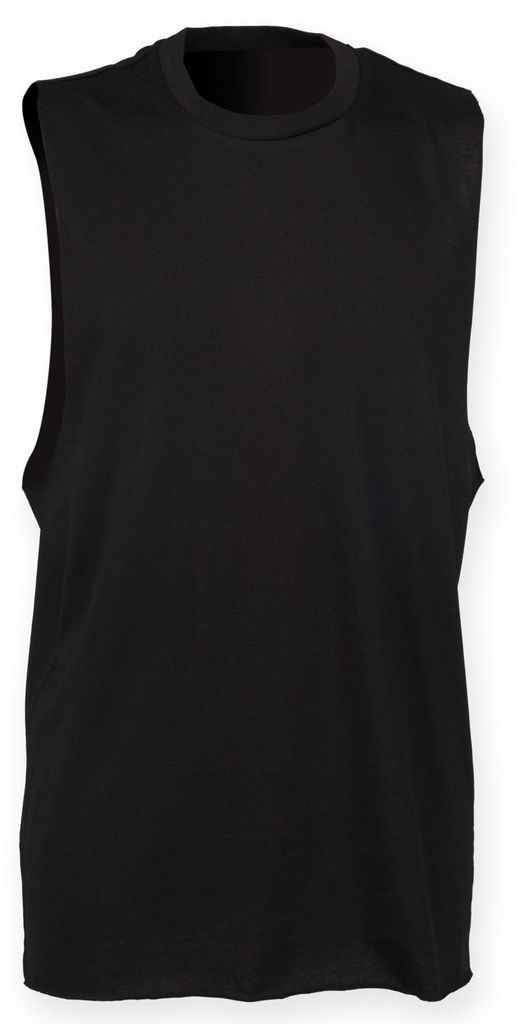 SF Men - Top Schlitz Armloch für Herren LT4855 (XXL) (Schwarz)