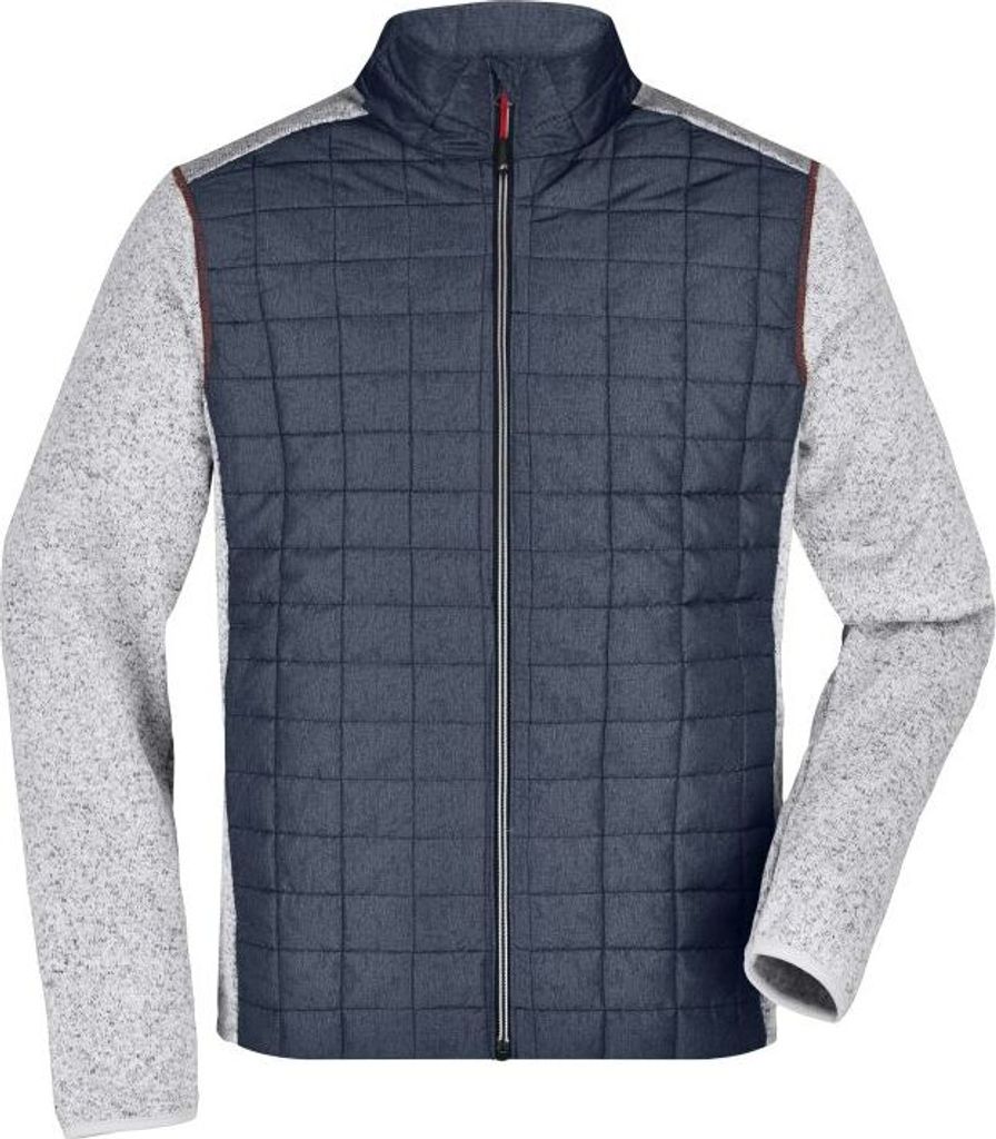Strickfleecejacke im stylischen Materialmix light-melange/anthracite-melange, Gr. XL