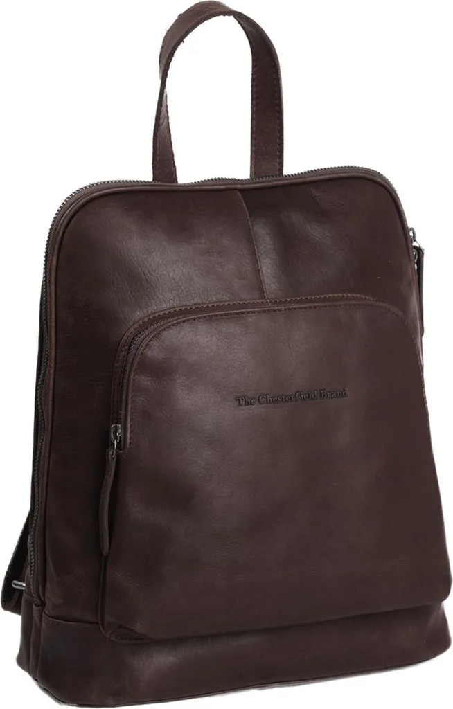 Sac à Dos Naomi en Cuir Ciré Brun 9,5L avec Protection Laptop Intégrée