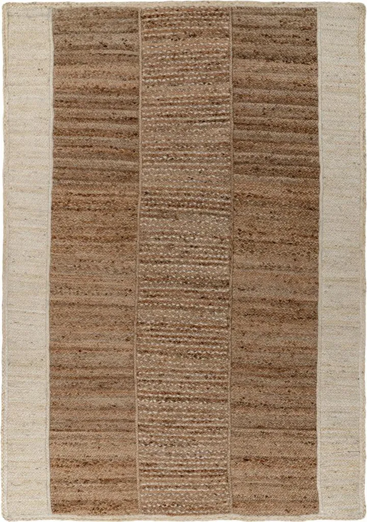 Tapis en laine ivoire noué main 80x150 cm - Décoration Style Cottage Chic
