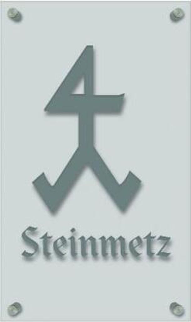 Zunftschild Handwerkerschild - Steinmetz - beschriftet auf edler Acryl-Kunststoff-Platte – 309432 Color - silber