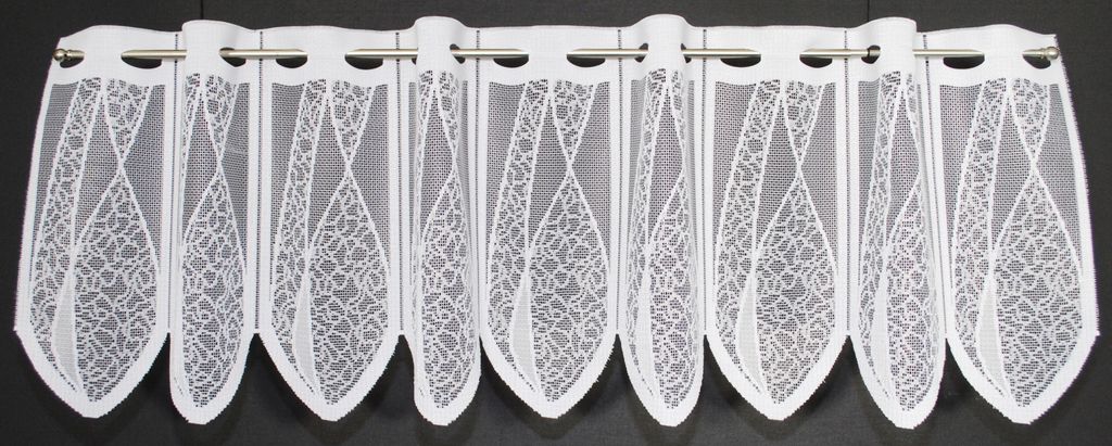 Gardinen Kranzusch Scheibengardine Welle 30x69 cm H/B ganz weiß Bistrogardine Vorhang Küche 1er Pack