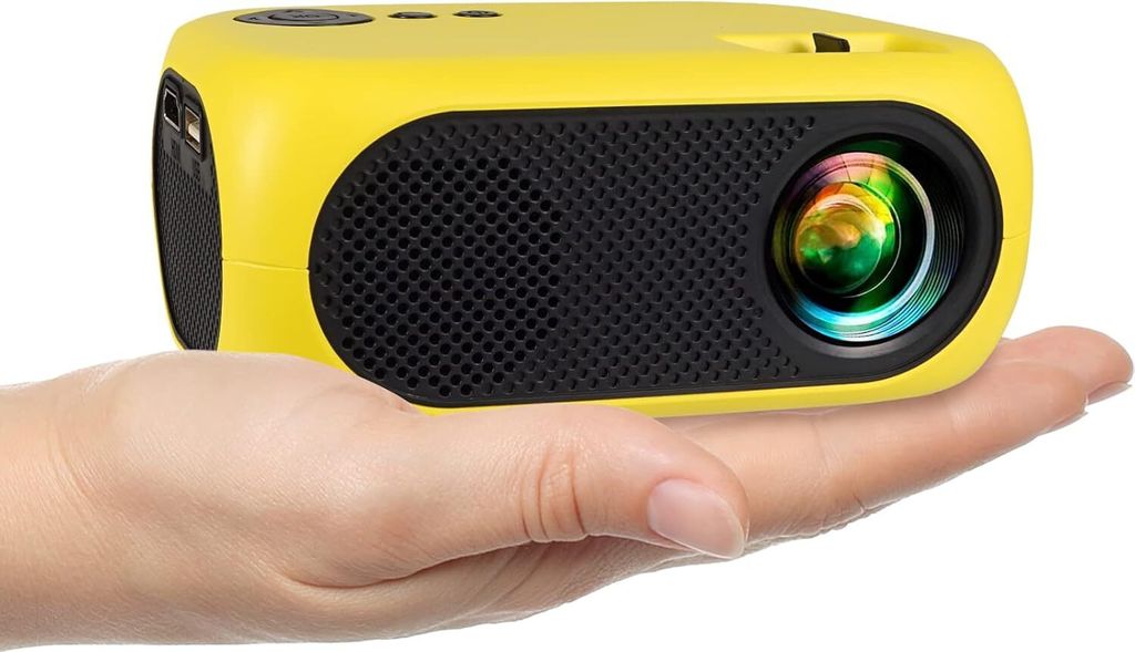 Ankouja Mini Projector, tragbares Home Cinema Projector Mobiltelefon, HDMI AV -kompatible DVD, Firestick, Laptop, PC, PS4, Xbox