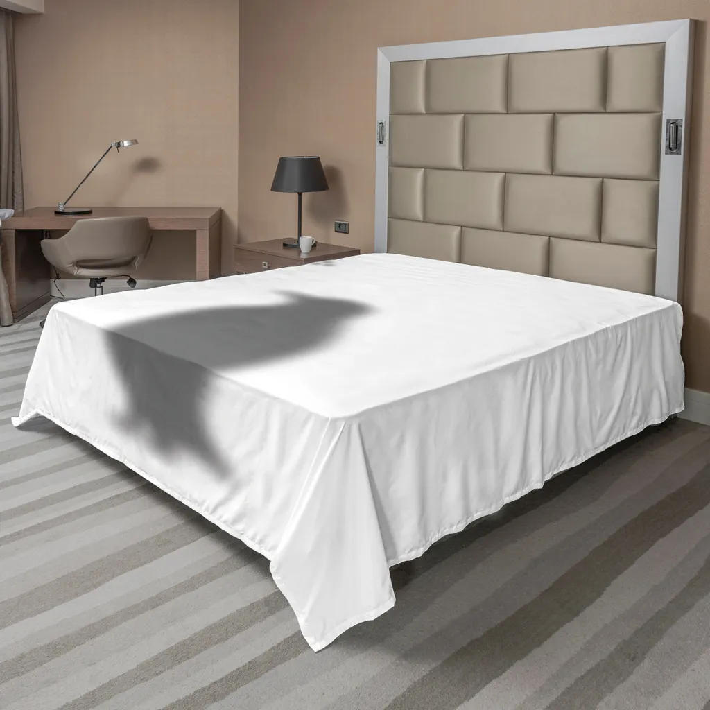 Drap plat motif pingouin en tissu ultra doux et résistant 266x260 cm gris