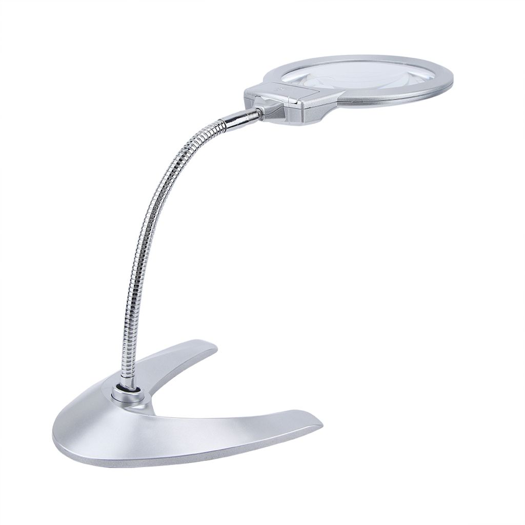 lupa biurkowa 2,5X 5X 130 mm Lupa z 2 diodami LED Zdjęcie produktu 