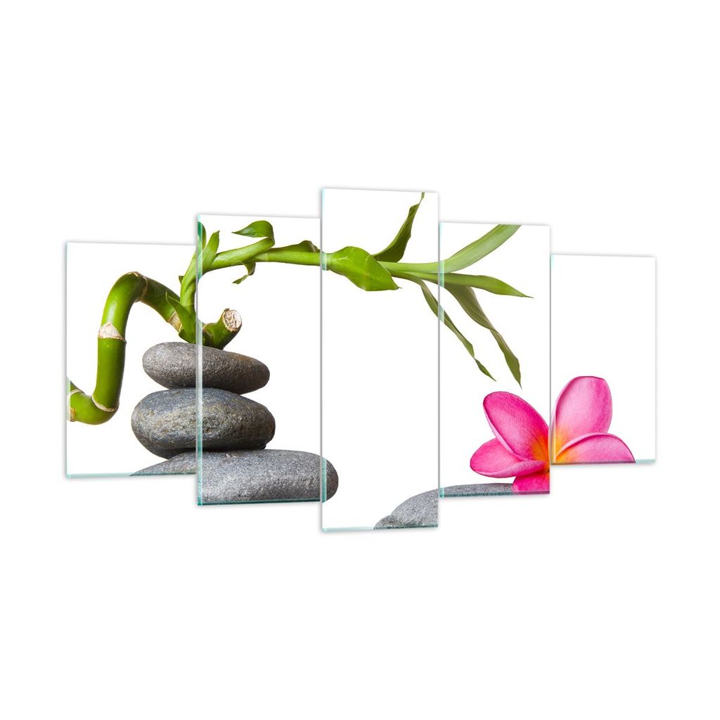 Bilder auf glas - Ruhig blume dekoration stein - 160x85cm - Glasbilder - Wandbilder - Kunstdruck - zum Aufhängen bereit - Wanddekoration aus Glas ...
