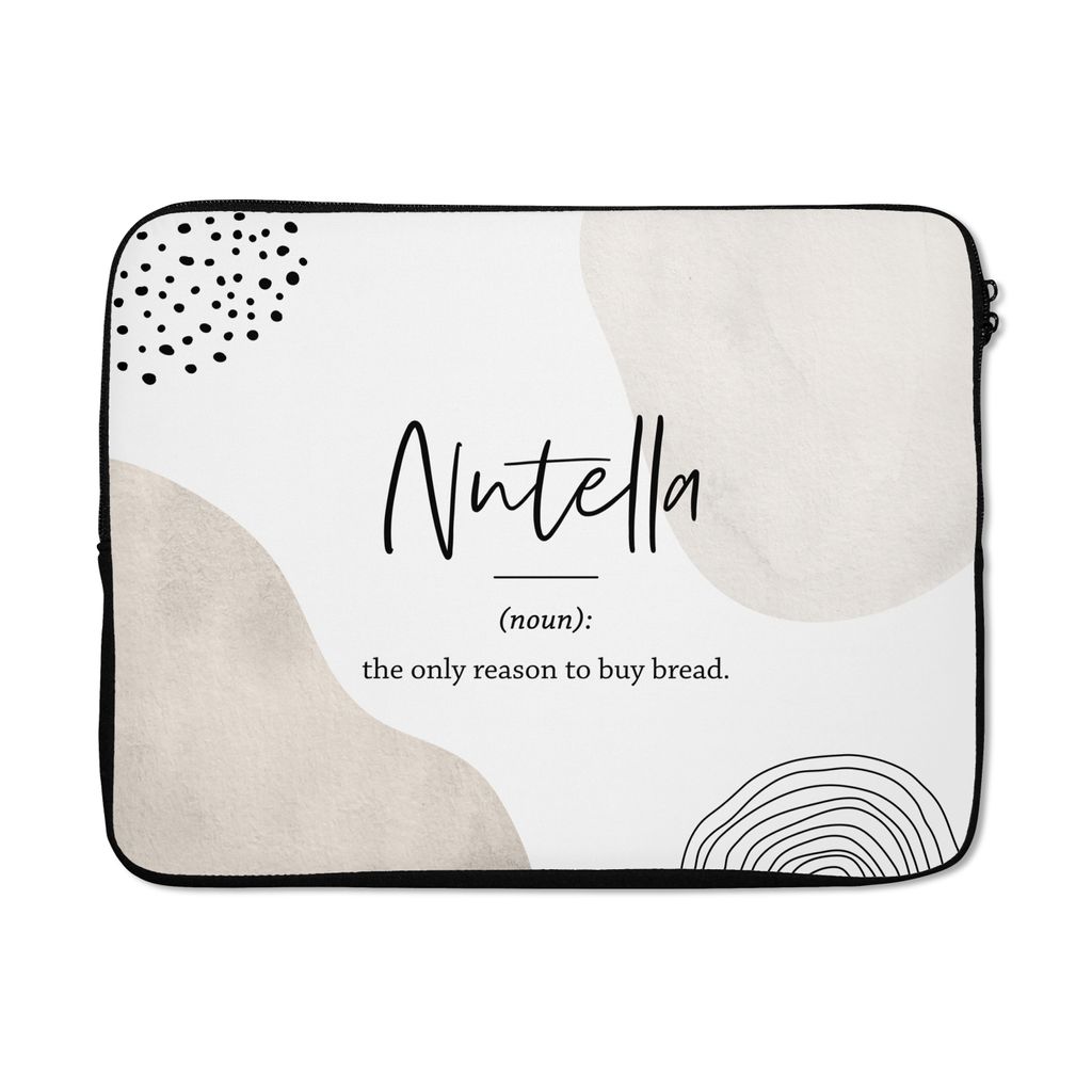 MuchoWow Laptop Hülle 17 Zoll Laptoptasche Zitate - Nutella - Sprichwörter - Wörterbuch - Nutella Definition - Zipper - Schutzabdeckung