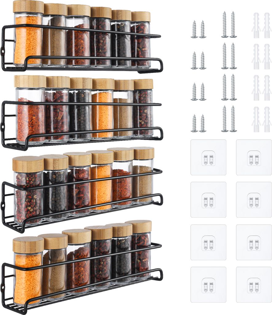 Gewürzregal Wand,4er Set Gewürz Organizer Ohne Produktbild 