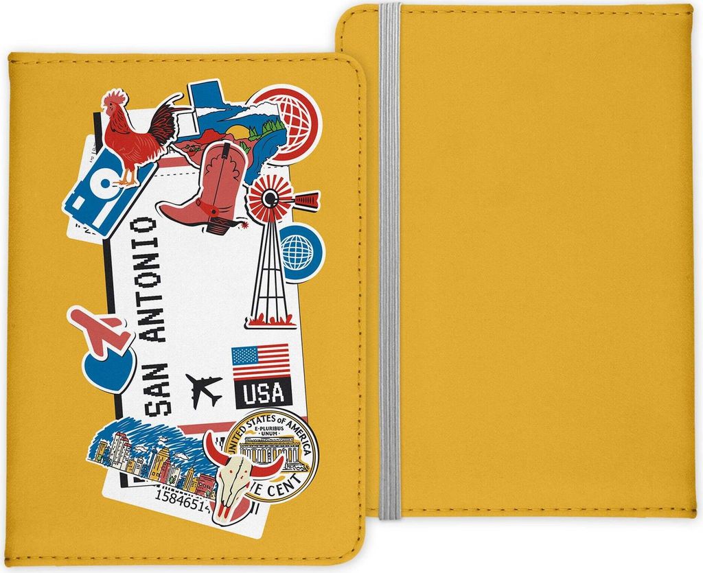22Feels San Antonio Souvenir Reisepasshülle Organizer Reisen Gadgets Texas USA Vereinigte Staaten Urlaub Kunst-Leder Etui Cover Frauen Männer Kinder