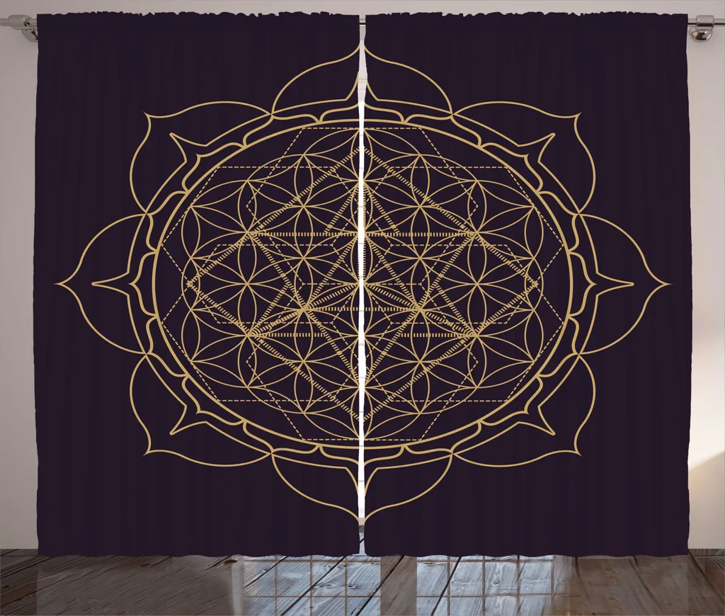 Grand Rideau Décoratif Mandala pour Salon et Chambre 280x225 cm