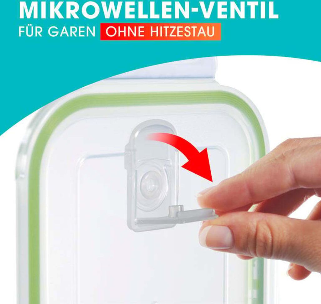 GOURMETmaxx Glas Frischhaltedosen Klick-it 4er Set geeignet Produktbild 4