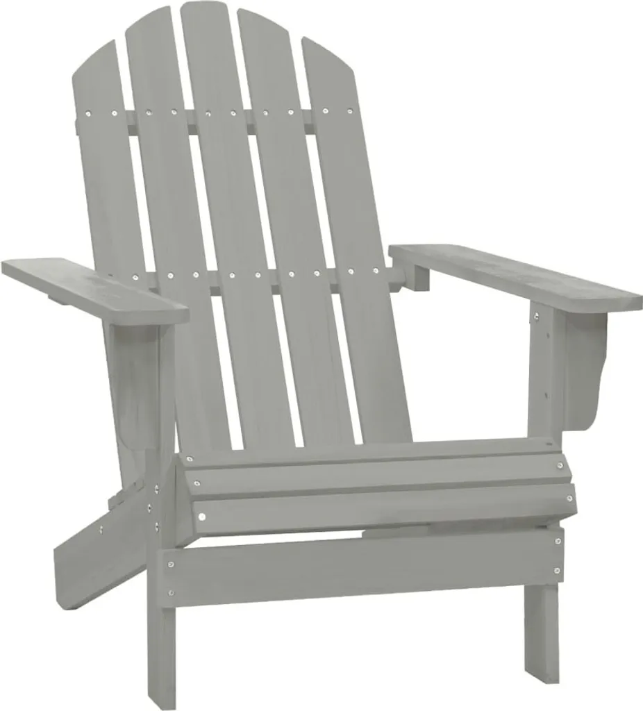 Poltrona Adirondack vidaXL Legno Grigio e Tavolino: Relax Outdoor - 6