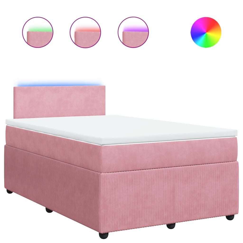 Boxspringbett mit Matratze Rosa 120x200 cm Samt