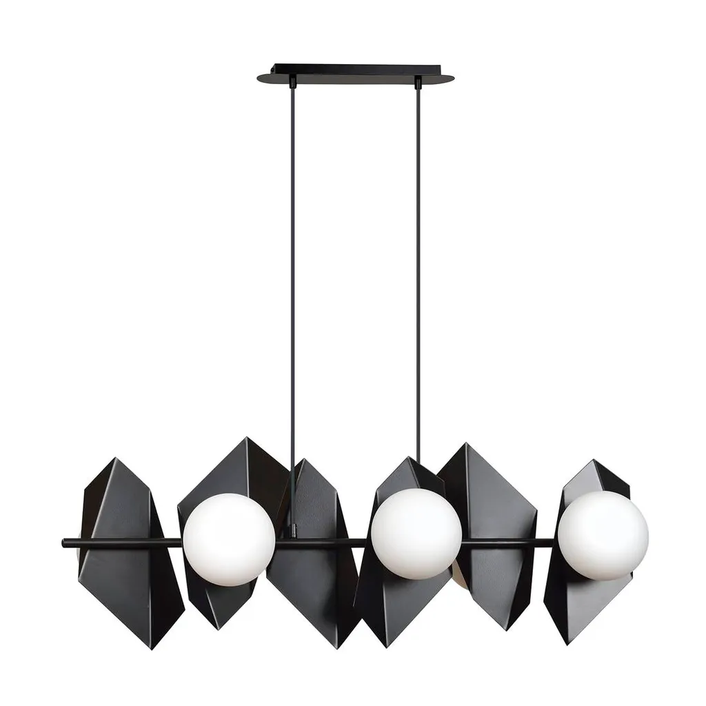 Lustre Contemporain pour Éclairer une Grande Pièce DRIFTON 6 BLACK Emibig