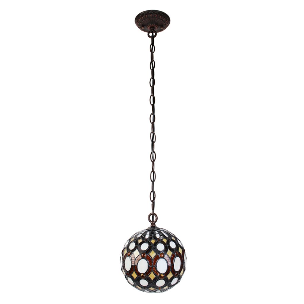 Clayre & Eef Hängeleuchte Tiffany Ø 20x116 cm Gelb Metall