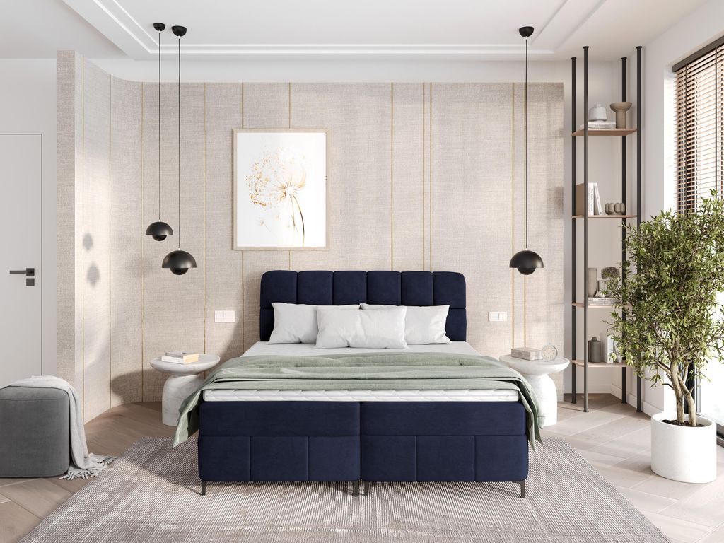 Boxspringbett CINDY 140x200 mit Bettkästen und Topper | Produktbild 