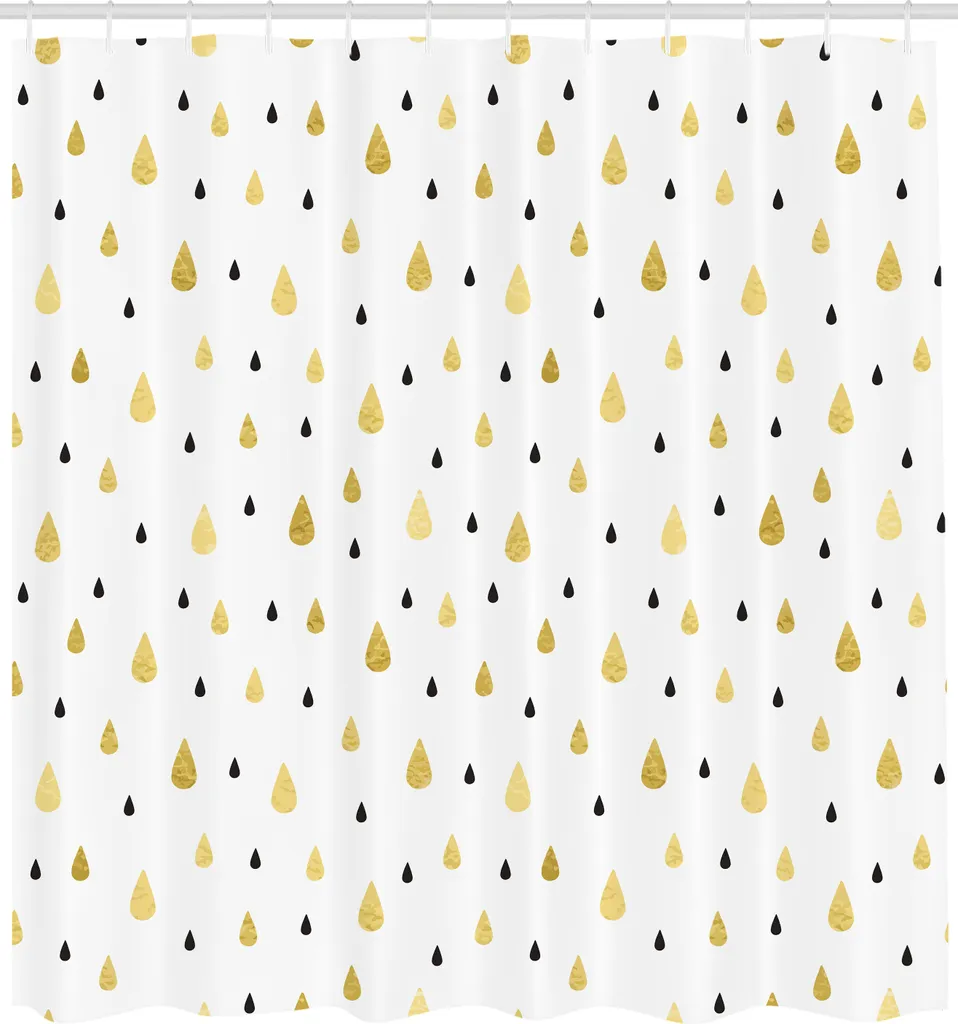 Rideau de douche automnal ABAKUHAUS motif gouttes de pluie 175 x 240 cm