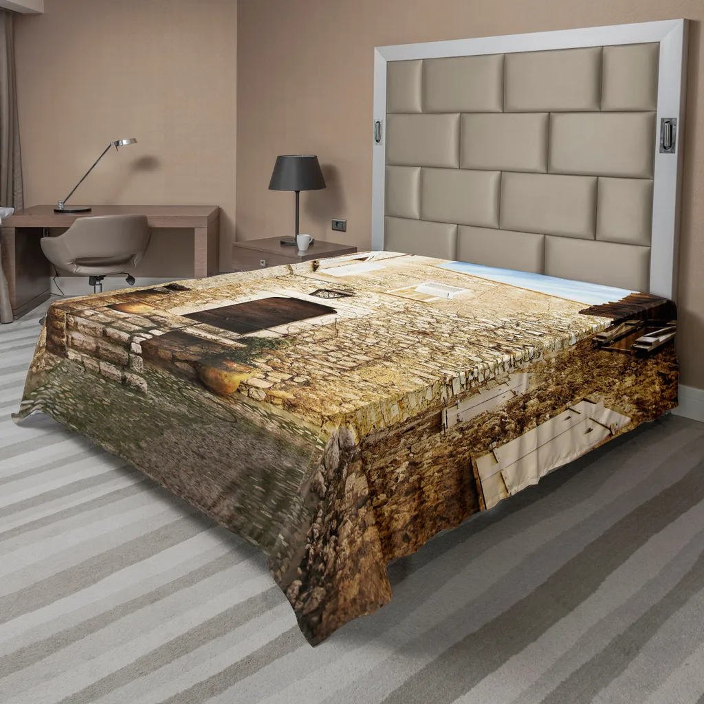 Drap de lit voyage vintage pour décoration de chambre romantique crème