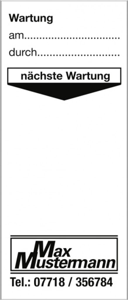 Dreifke Aufkleber Grundplakette mit Text/Logo schwarz nach Wunsch, Folie, 40...