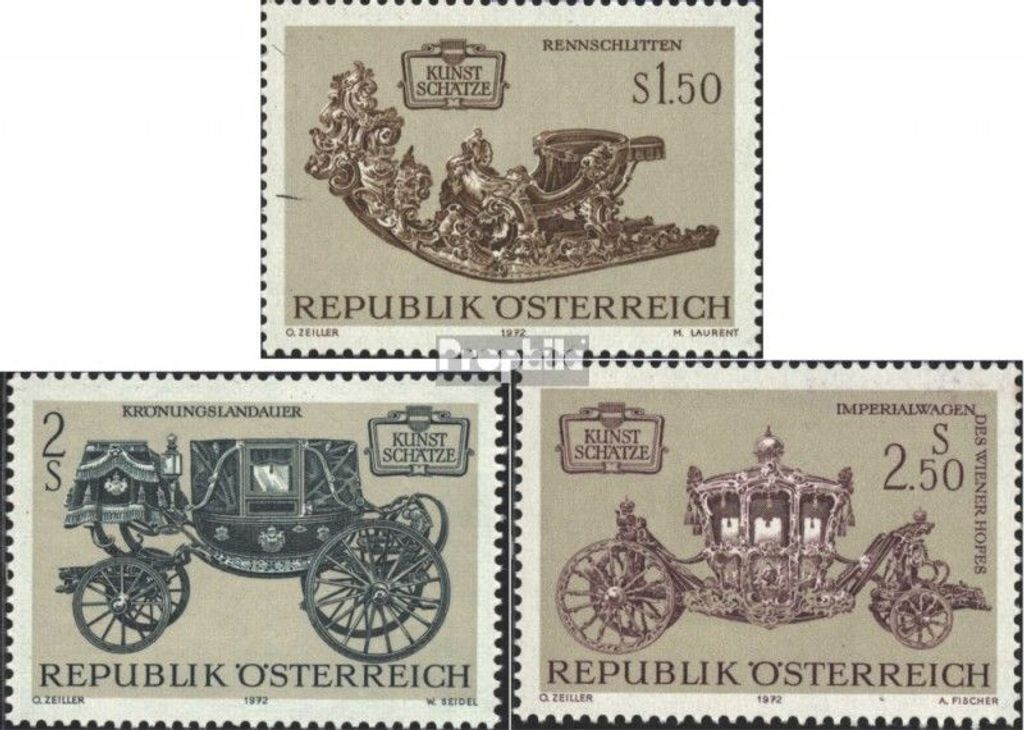 Briefmarken Österreich 1972 Mi 1406-1408 (kompl.Ausg.) postfrisch Kunstschätze