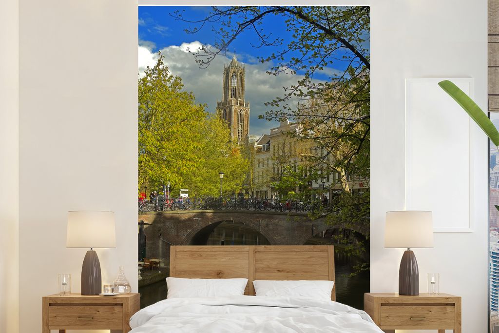 MuchoWow Fototapete für Wohnzimmer oder Schlafzimmer Wandtapete Vinyl Motivtapete Oud - Pflanzen - Utrecht - 180x280 cm - Wallpaper