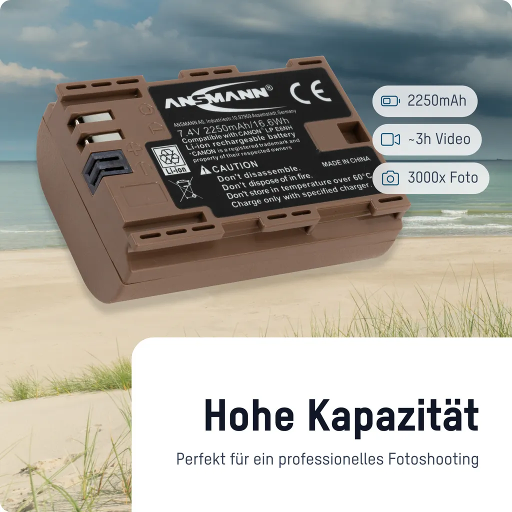 Batterie Ansmann LP-E6NH A-Can : Performance et Protection Longue Durée