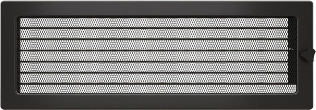 Kaminlüftungsgitter mit Jalousie Graphit 17x49 cm – regulierbares Lüftungsgitter für Kamin, Ofen oder Wand – Metall, rechteckig