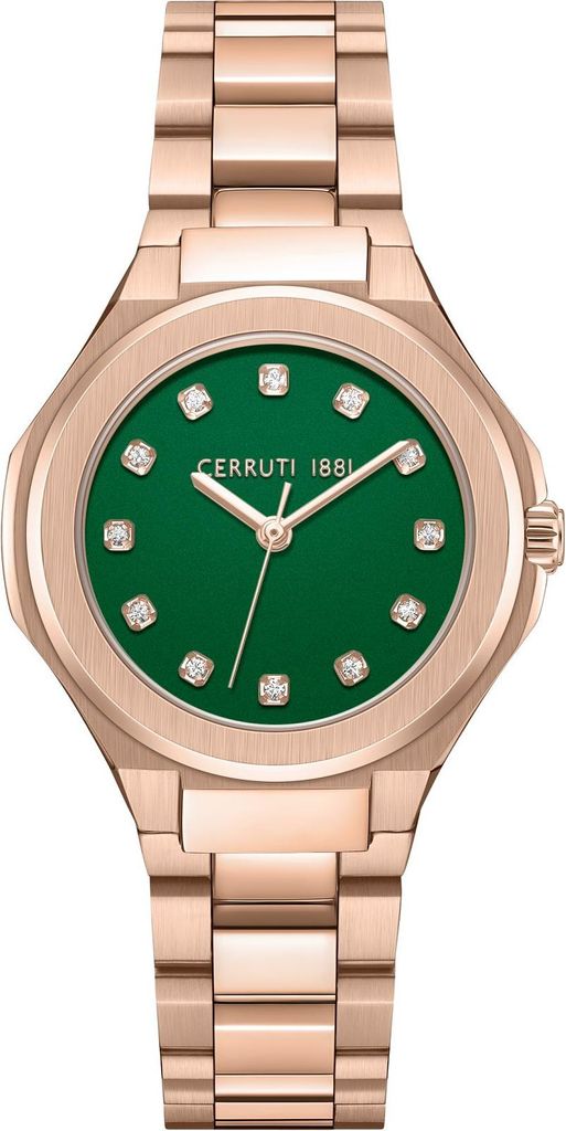 Cerruti 1881 polshorloge LUCARDO, rosé goud, groen Productafbeelding 